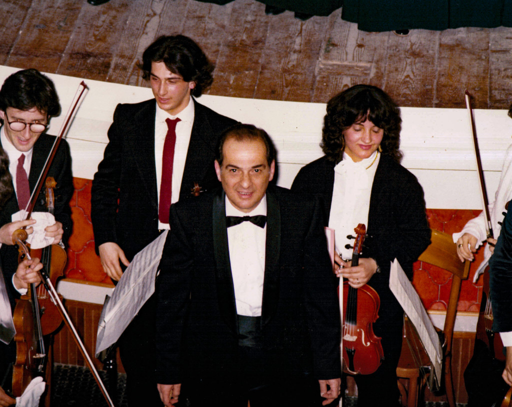 Al termine di un concerto. 1980 (circa)